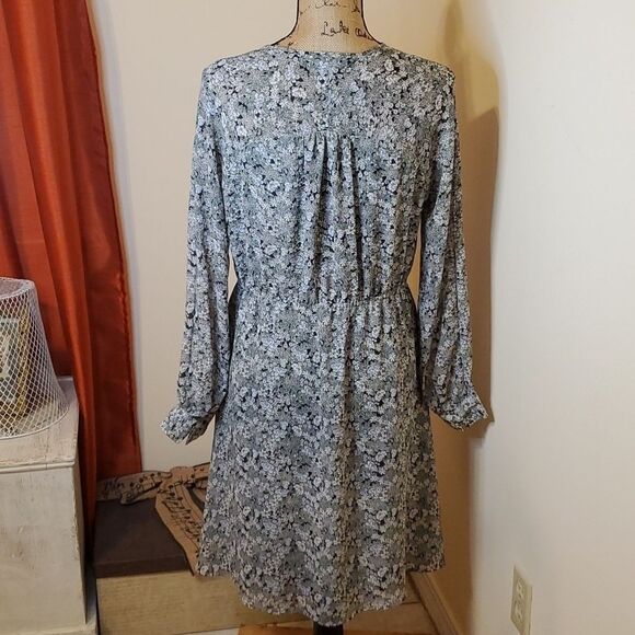 H&M green floral long sleeve dress size Medium - Picture 7 of 11